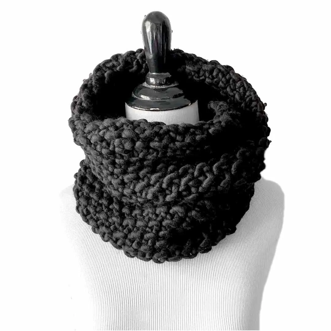 (30% Off) Cowl Short - Luxe Bubble Fluff Black Solid by Nickichicki