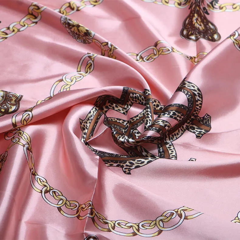 35” Large Satin Square Head Scarf, Silk Like Floral Head Scarves Square Satin Bandanas for Women