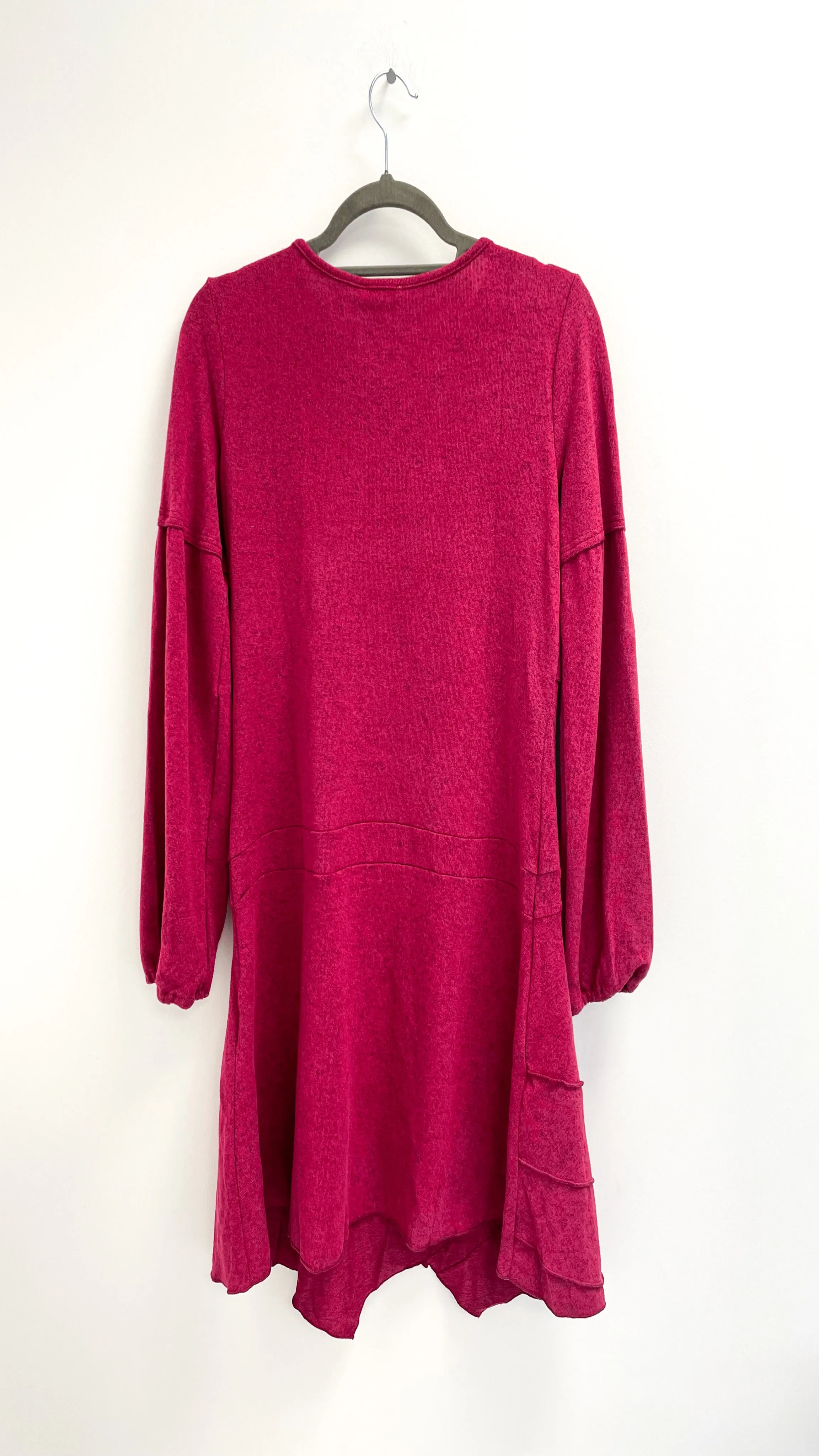 4-A1347 Raspberry Knit Tunic Dress