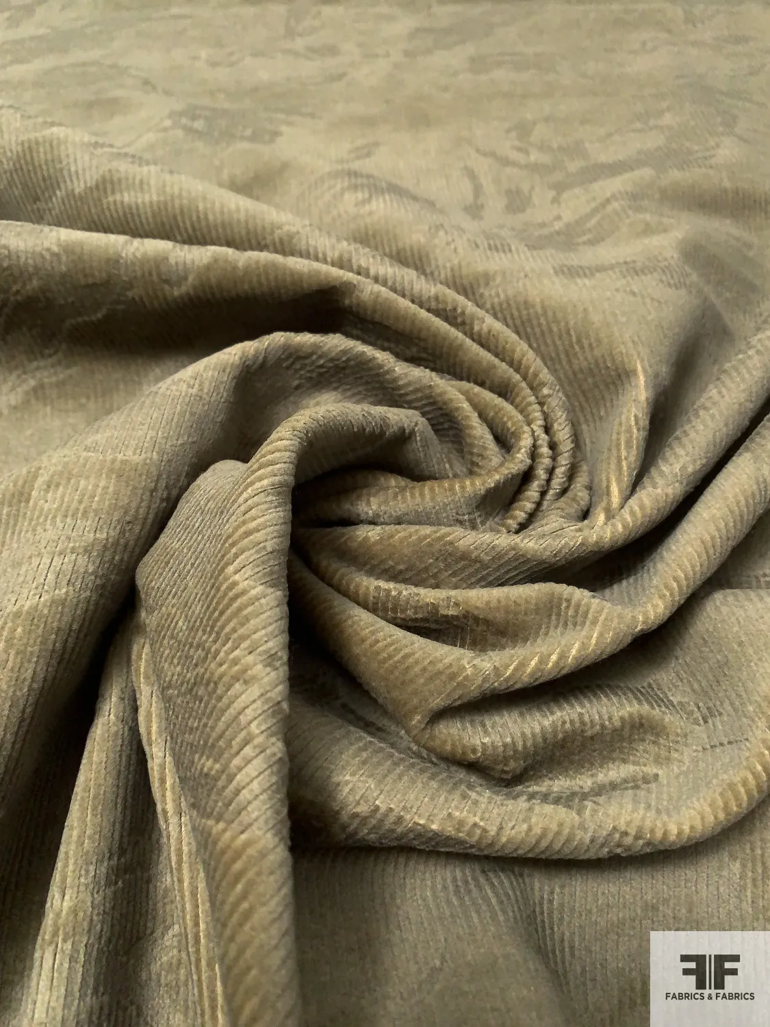 Abstract Embossed Stretch Cotton Corduroy - Light Clay