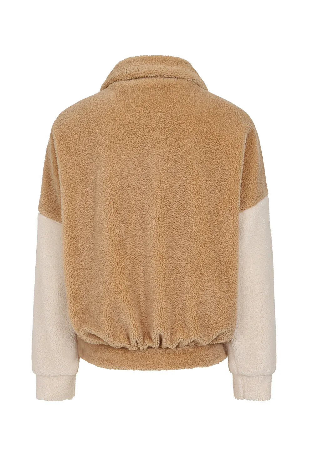 Addison Two Cream and Tan Fur Teddy Bomber Jacket