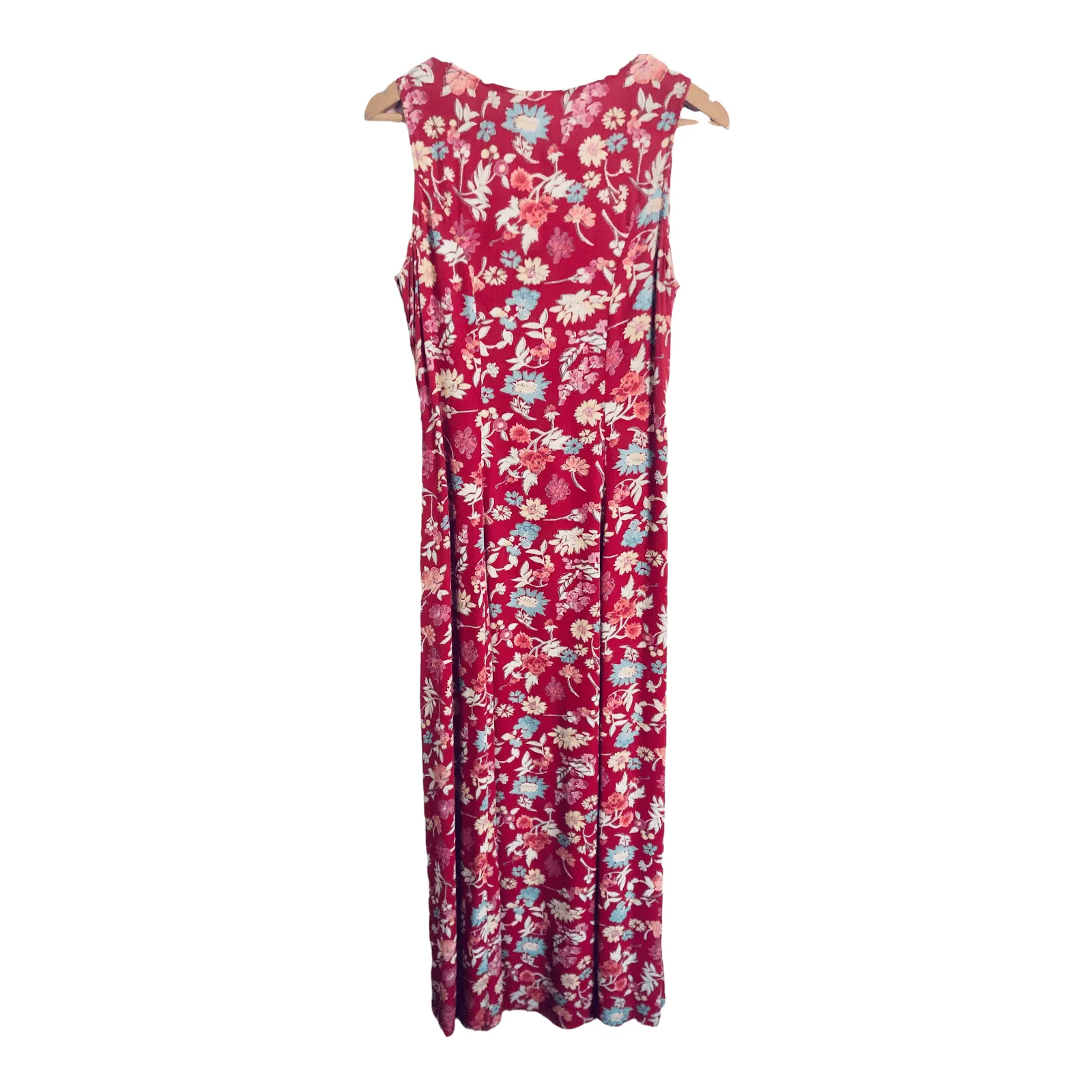 Adini Sleeveless Summer Tunic Maxi Sundress Dress Pink Multi Floral Print UK Size 10-12