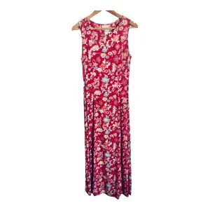 Adini Sleeveless Summer Tunic Maxi Sundress Dress Pink Multi Floral Print UK Size 10-12