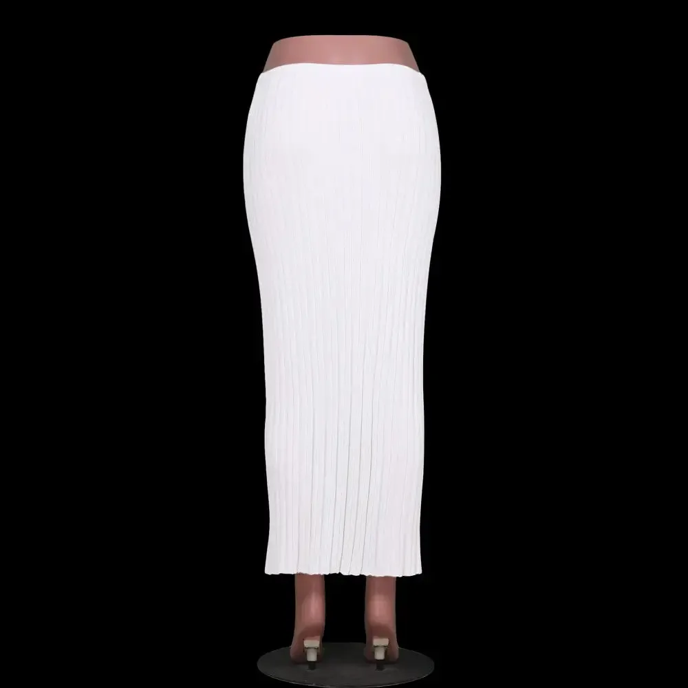 Aiertu Summer Knit Long Skirts For Women Sexy Beach Cove Up Dress Party Outfits Dropped Waist See Through Wrap White Midi Skirt