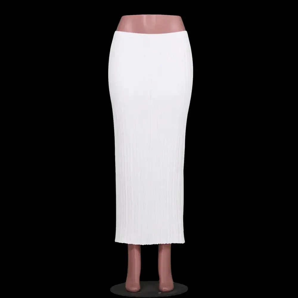 Aiertu Summer Knit Long Skirts For Women Sexy Beach Cove Up Dress Party Outfits Dropped Waist See Through Wrap White Midi Skirt