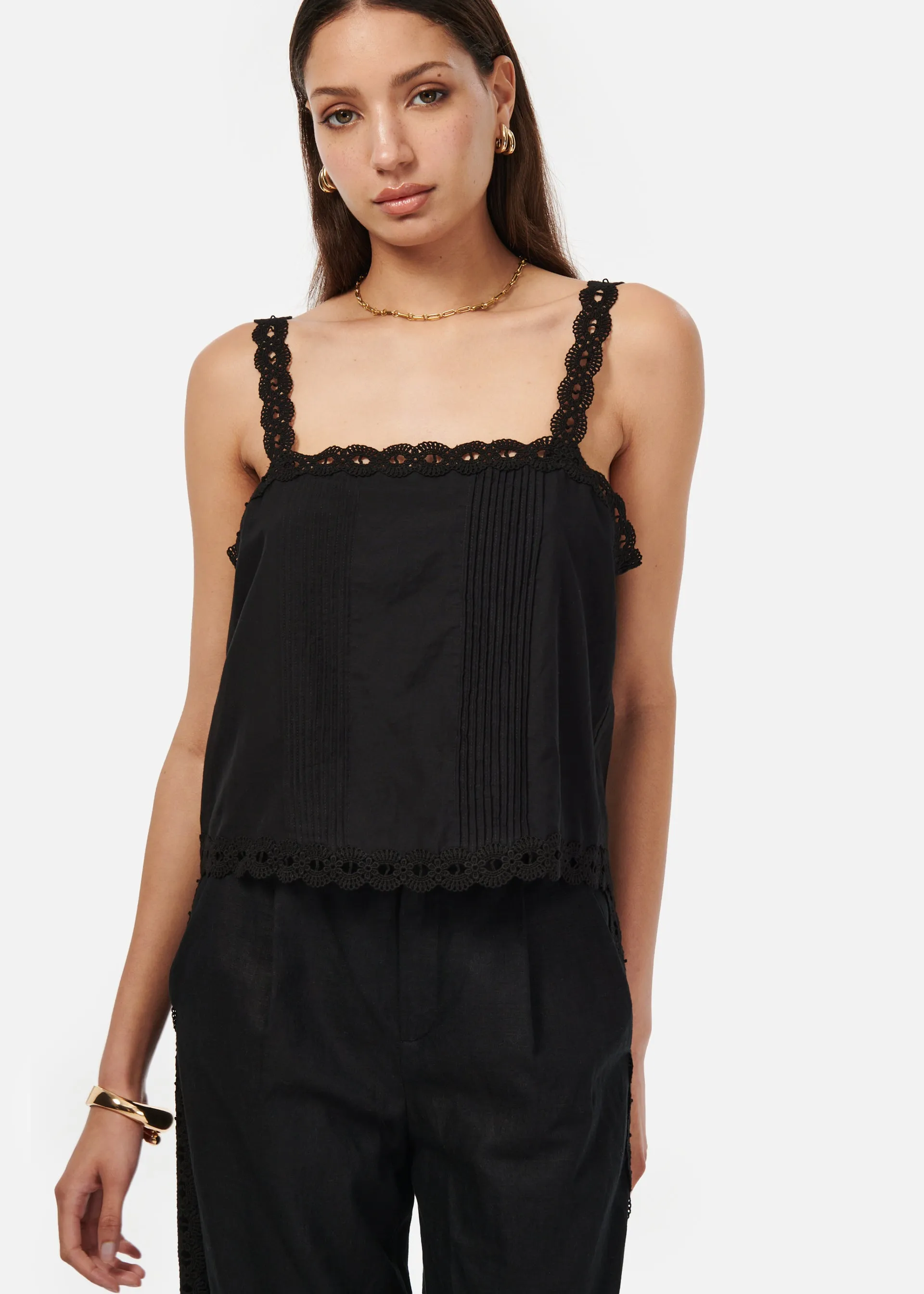 Alessandra Cotton Camisole Black