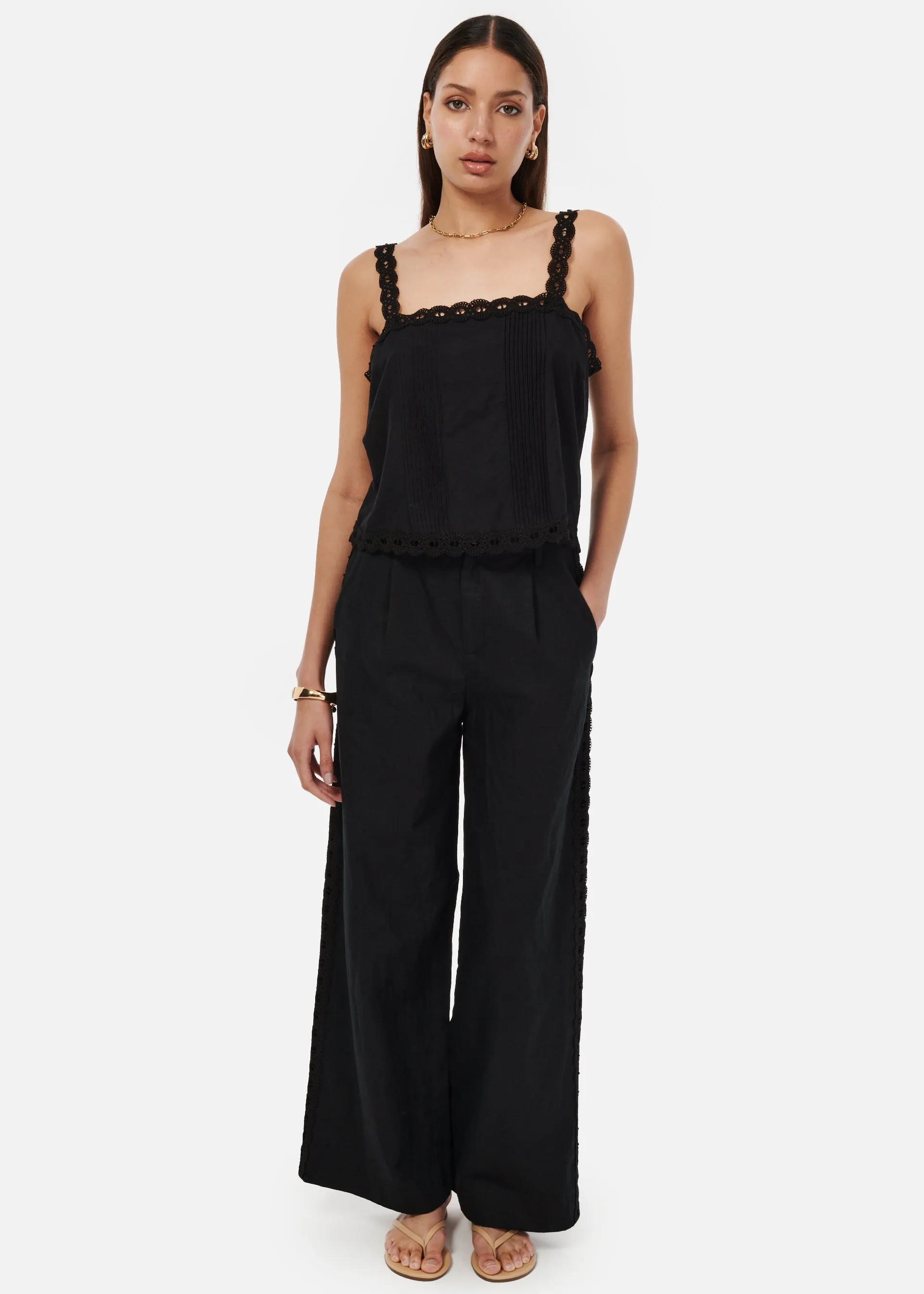 Alessandra Cotton Camisole Black