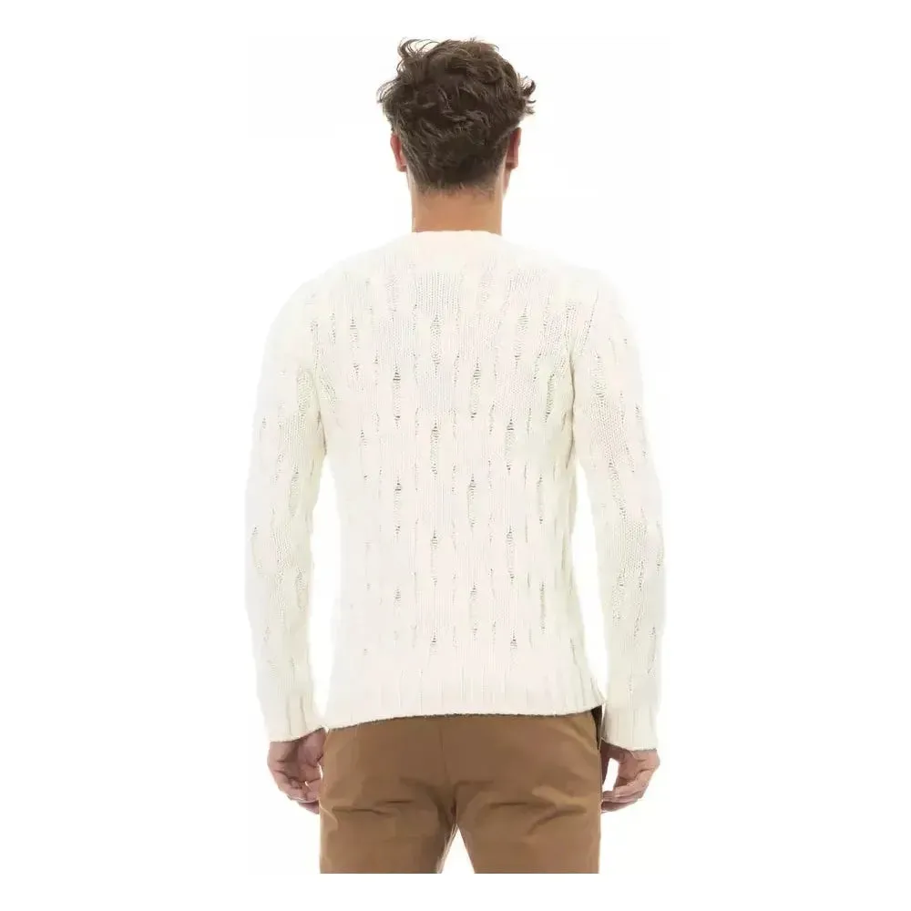 Alpha Studio Beige Wool Men Sweater