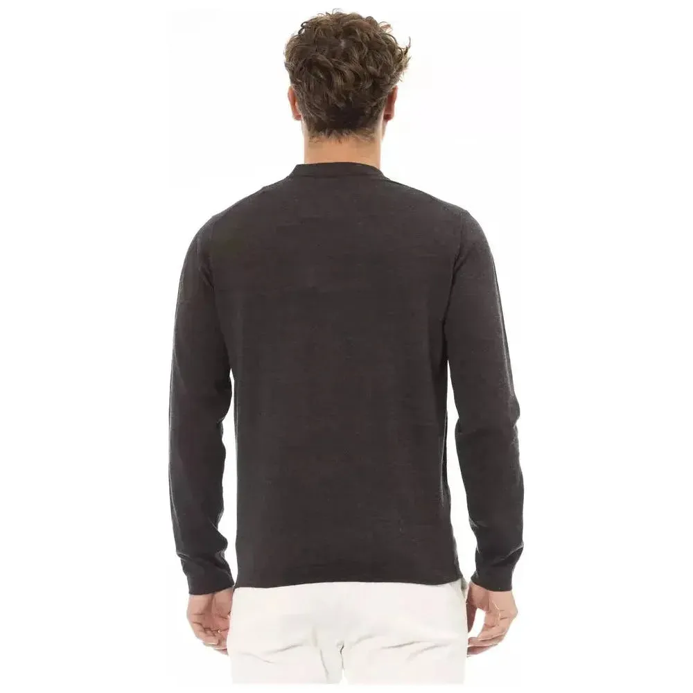 Alpha Studio Brown Cotton Men Sweater