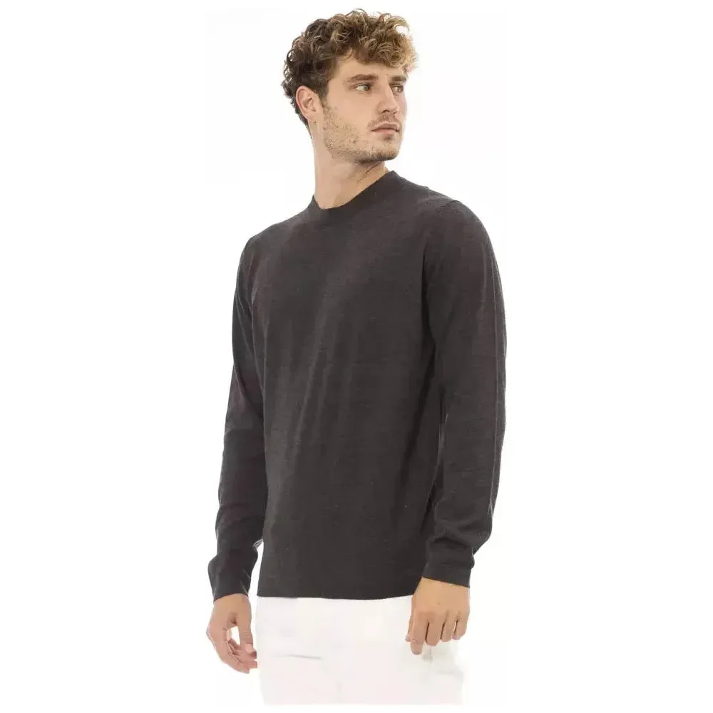 Alpha Studio Brown Cotton Men Sweater