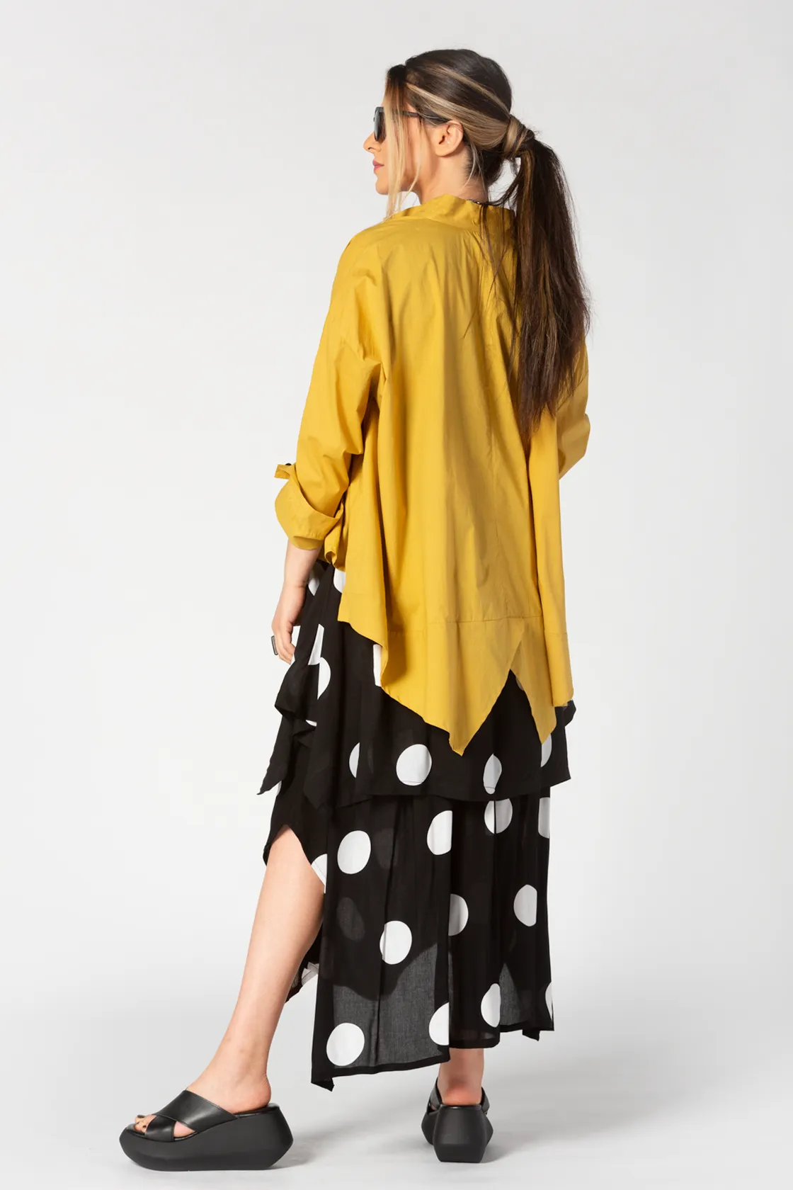 Amelia Skirt in B&W Dots Delphi