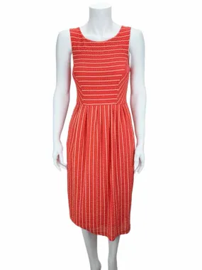 Anthropologie 9-HI5 StCL Women's Stripe Lace Midi Dress Coral Size XS