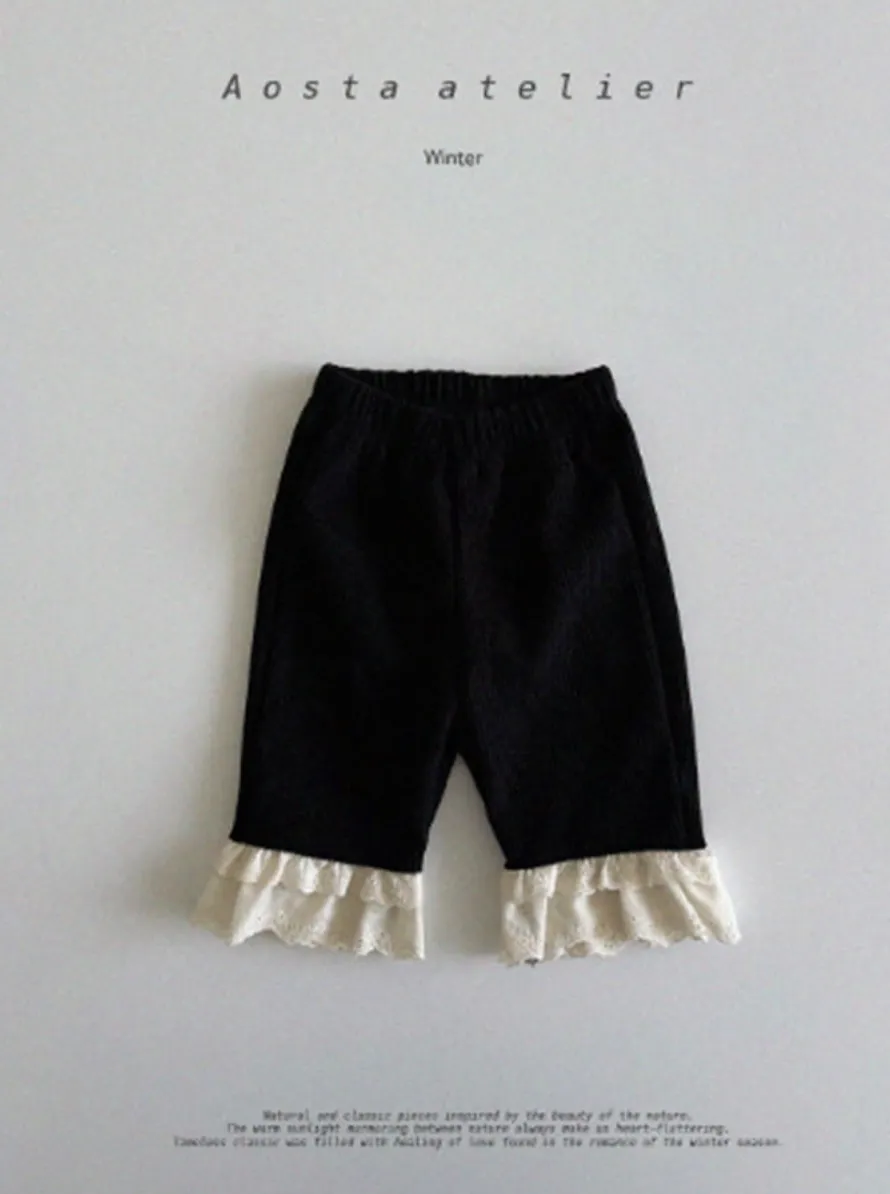 AOSTA KIDS WINTER CORDUROY FRILL PANTS **PREORDER