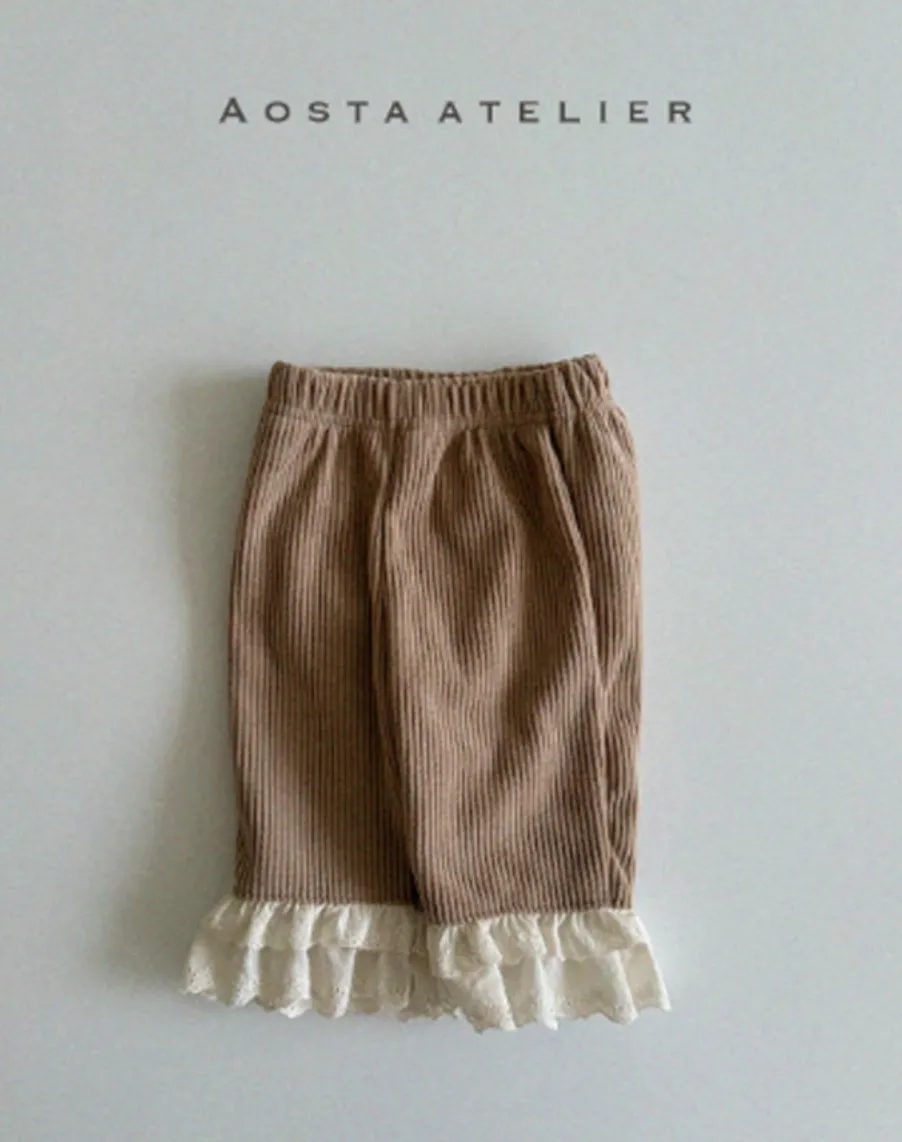 AOSTA KIDS WINTER CORDUROY FRILL PANTS **PREORDER