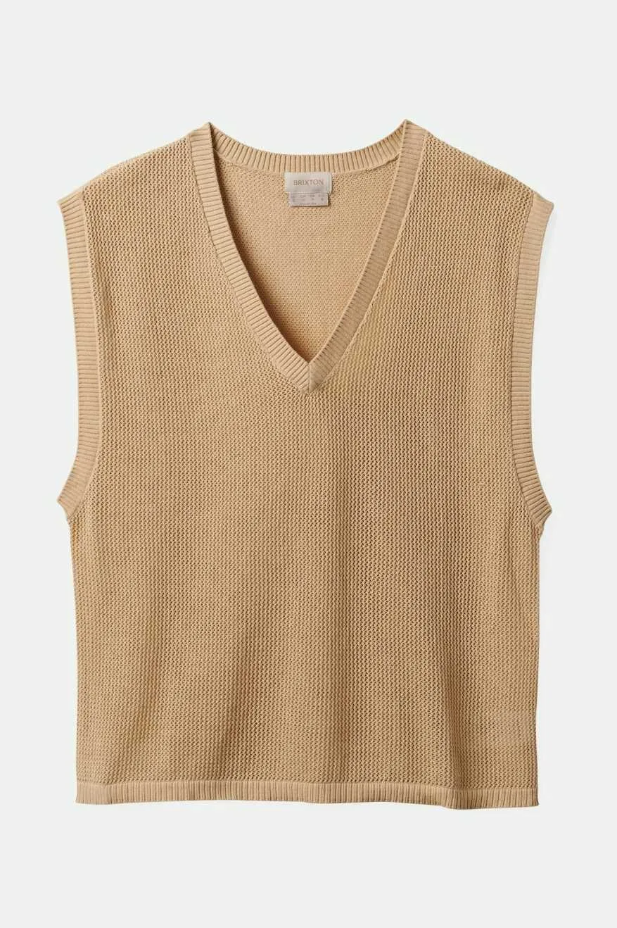 Aruba Boxy V-Neck - Oat Milk