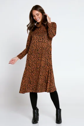 Astrid Tunic Dress - Brown Animal