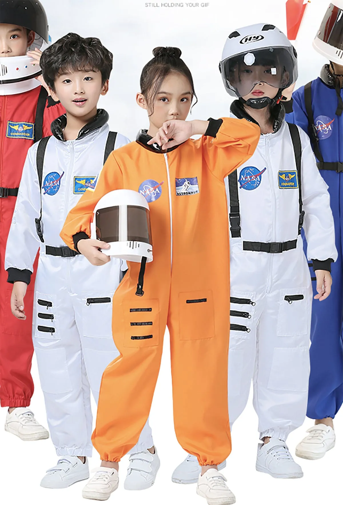 Astronaut Costume Profession Cosplay outfit for Kids White