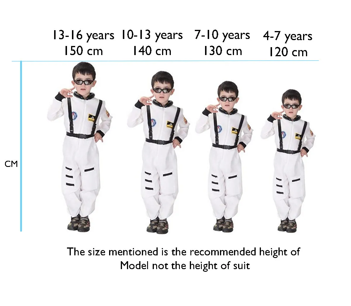 Astronaut Costume Profession Cosplay outfit for Kids White