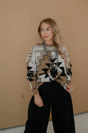 Aztec Oversized Knit Sweater