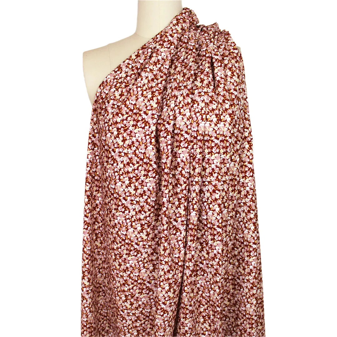 'babywale' floral cotton stretch corduroy, Oeko-Tex cert. - henna/blush