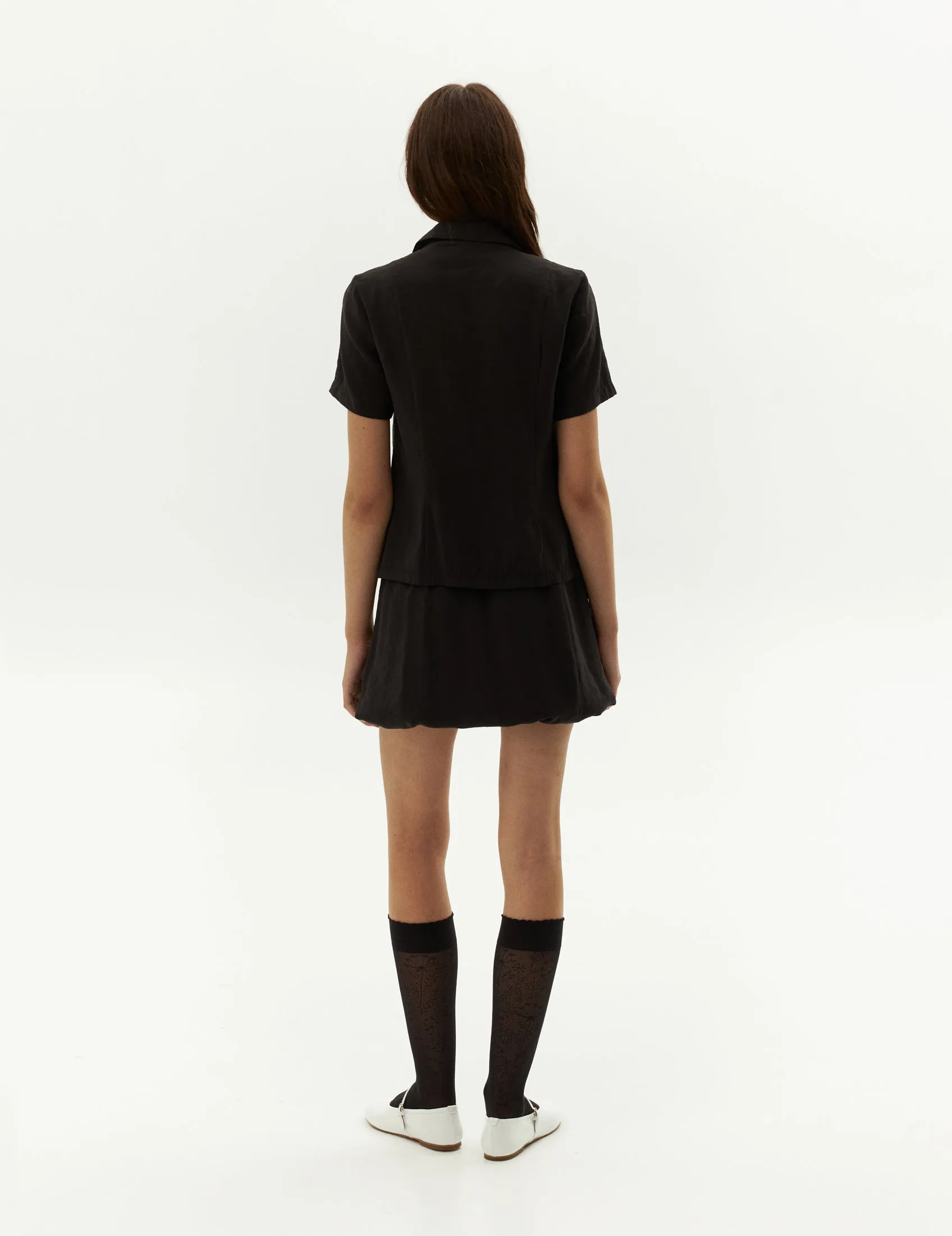 Balloon Short Skirt — Black