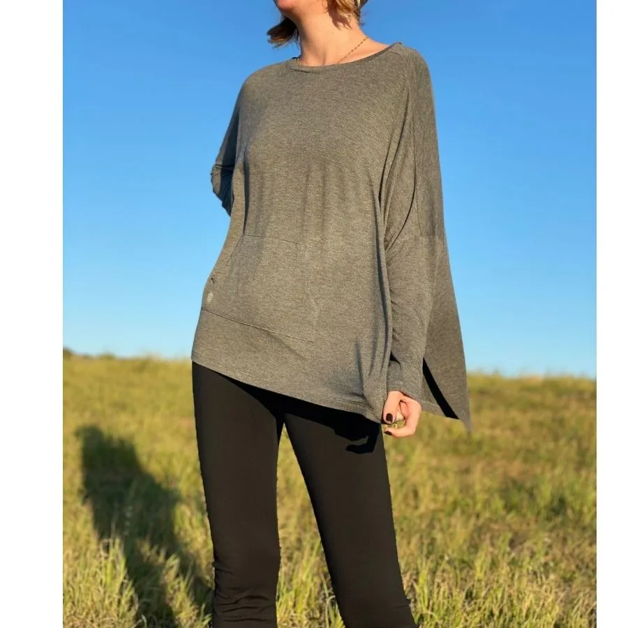 Bamboo Top - Heather Grey