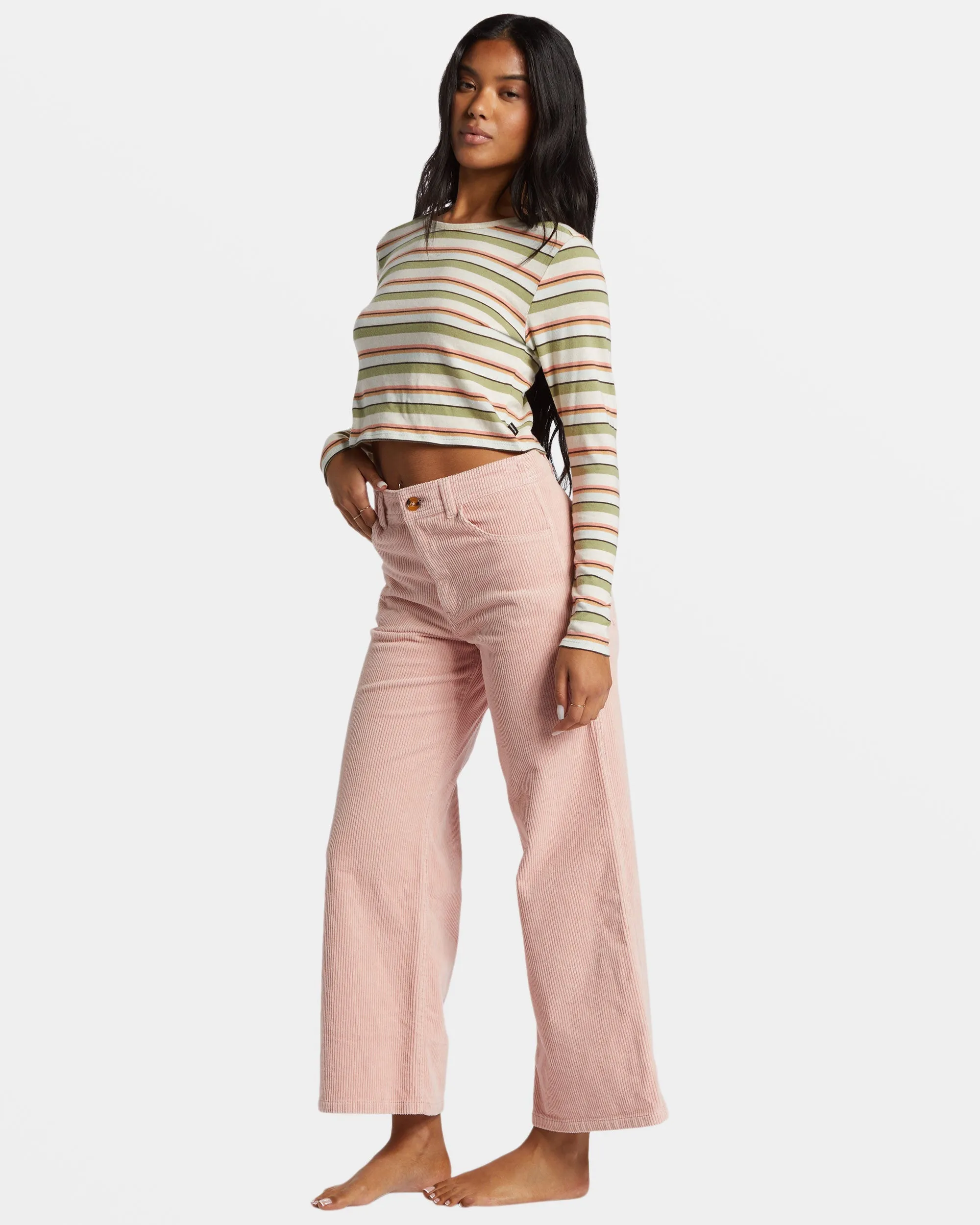 Be Free Corduroy Pants - Dusty Peach