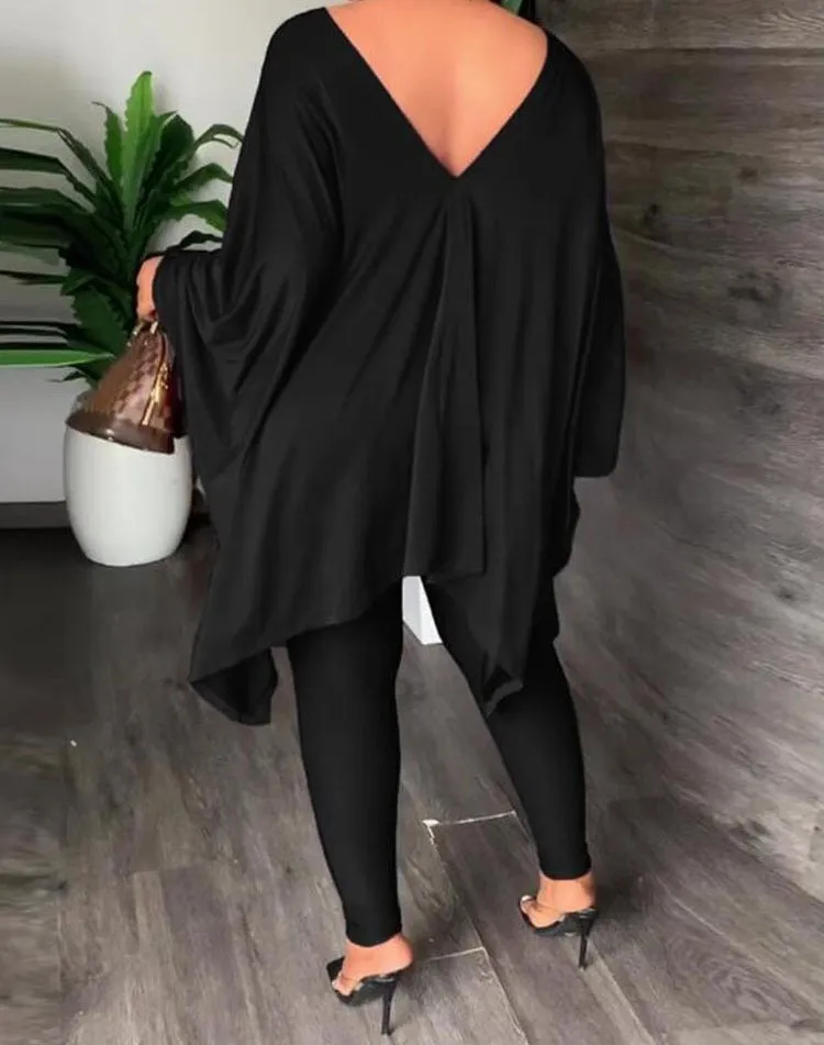 Beautiful Black 2 Piece Trapeze Tunic Set