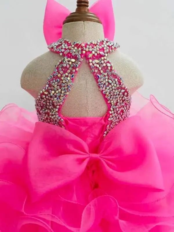 Beauty Glitz Toddler Fuchsia Halter Cupcake Pageant Dress