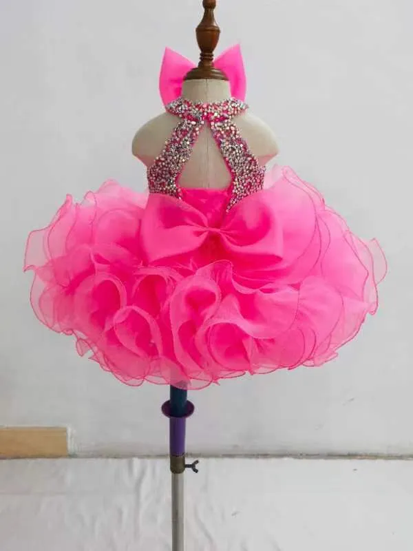 Beauty Glitz Toddler Fuchsia Halter Cupcake Pageant Dress