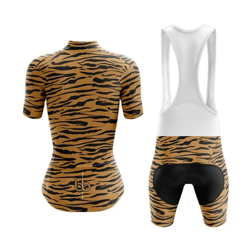 Beige Tiger Print Club Cycling Kit