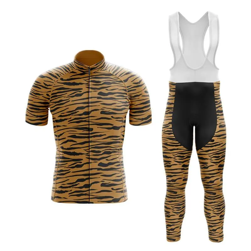 Beige Tiger Print Club Cycling Kit