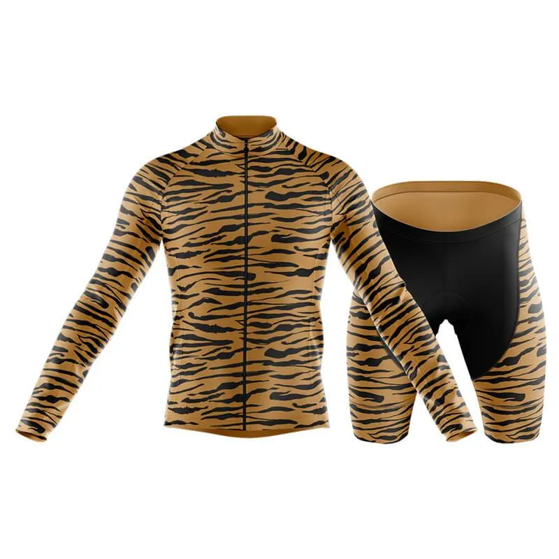 Beige Tiger Print Club Cycling Kit