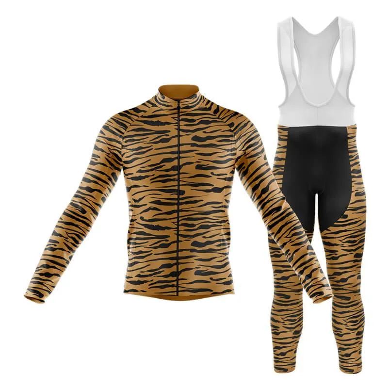 Beige Tiger Print Club Cycling Kit