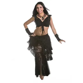 Belly Dance Lace Pants, Top, & Bustle Costume Set | EGL BELLE RAQS