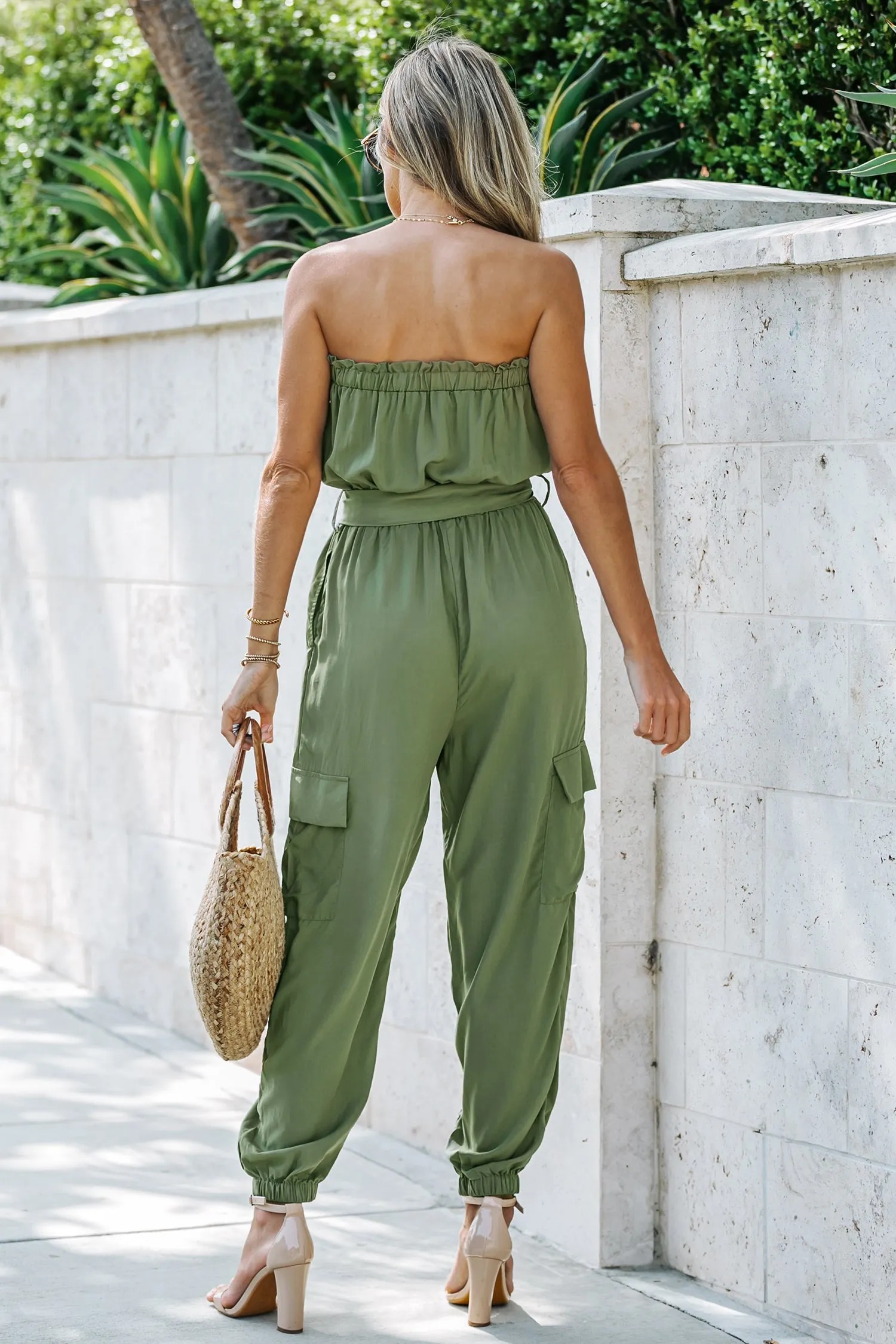 Belted Tube Jogger Jumpsuit