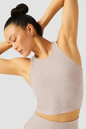 Beyond Yoga Spacedye Focus Cropped Tank in Chai