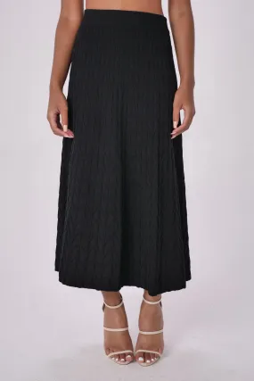 Black Cable Knit Skirt