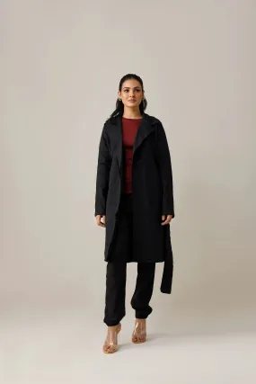 Black Long Lapel Coat