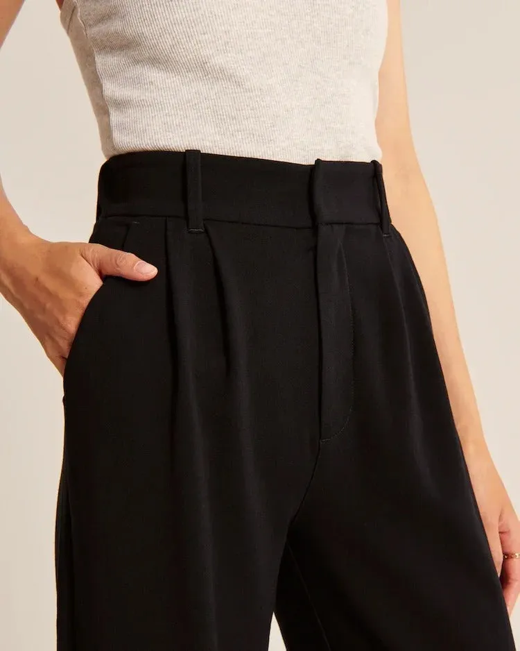 Black Wide Leg Tailored Pant