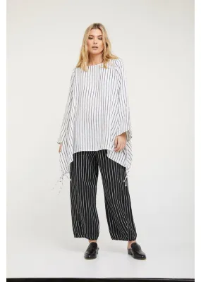 Bonfire Tunic - White with Navy Stripe