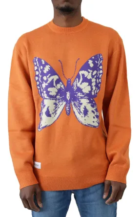 Burnt Orange Jacquard Butterfly Sweater