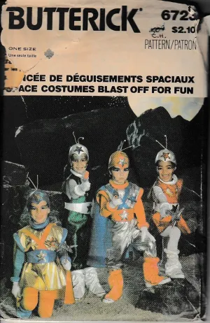 Butterick 6723 Childrens Space Man Halloween Costume Vintage Sewing Pattern