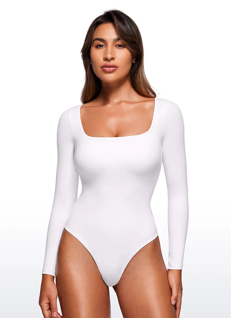 Butterluxe Square Neck Long Sleeve Bodysuits