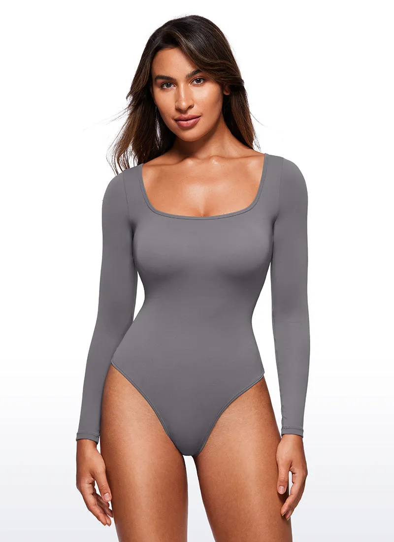 Butterluxe Square Neck Long Sleeve Bodysuits