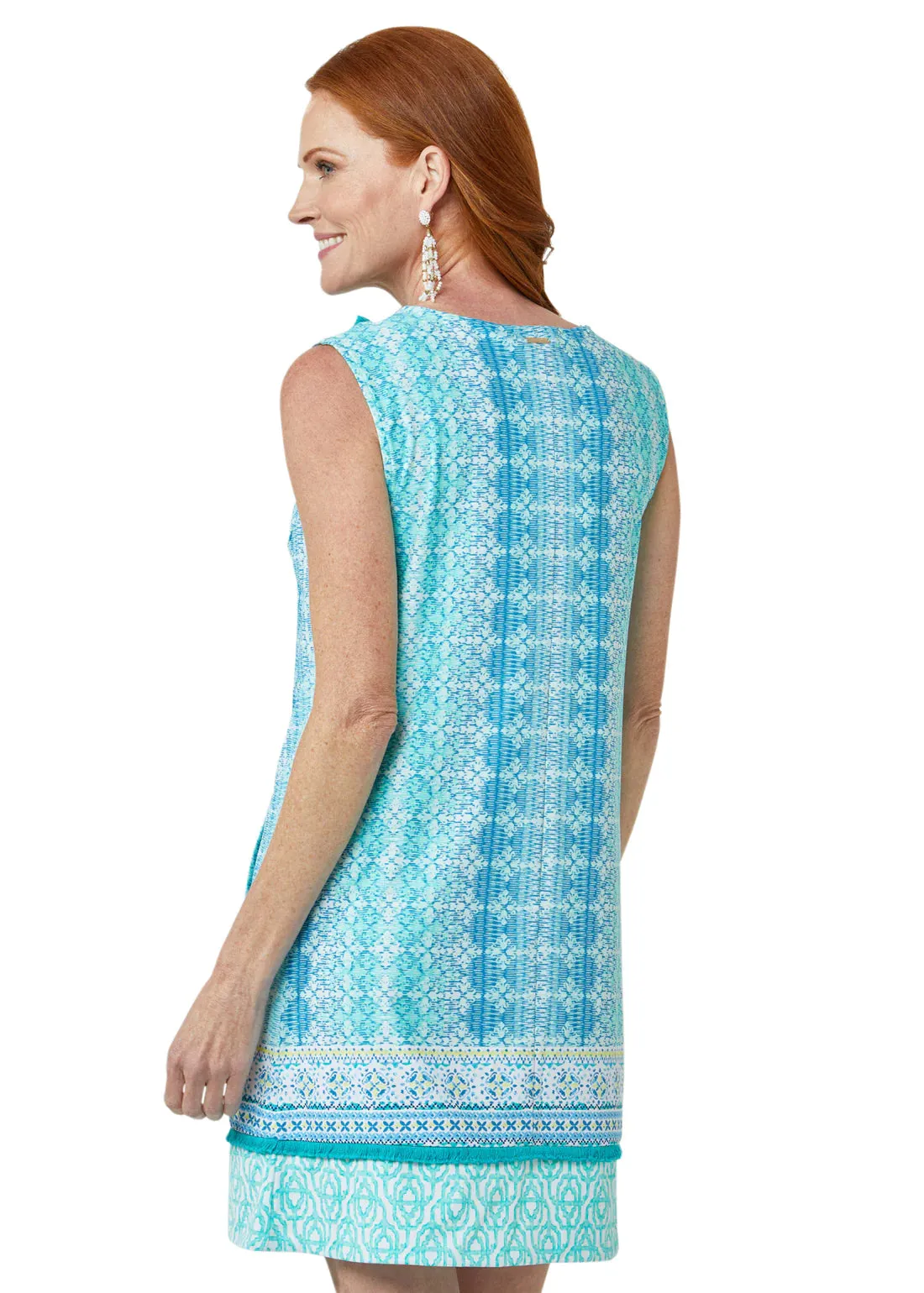 Cabana Life Coastal Cottage Sleeveless Fringe Tunic Dress