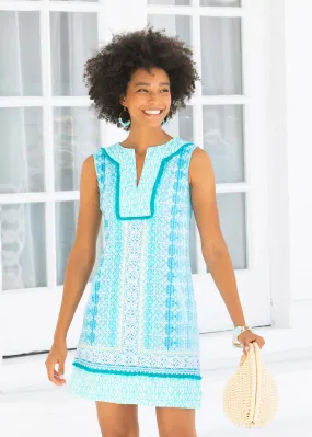 Cabana Life Coastal Cottage Sleeveless Fringe Tunic Dress