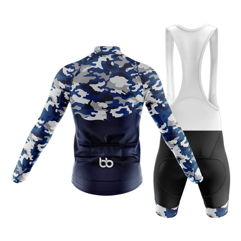 Camouflage Neck Club Cycling Kit (V1) (Blue)