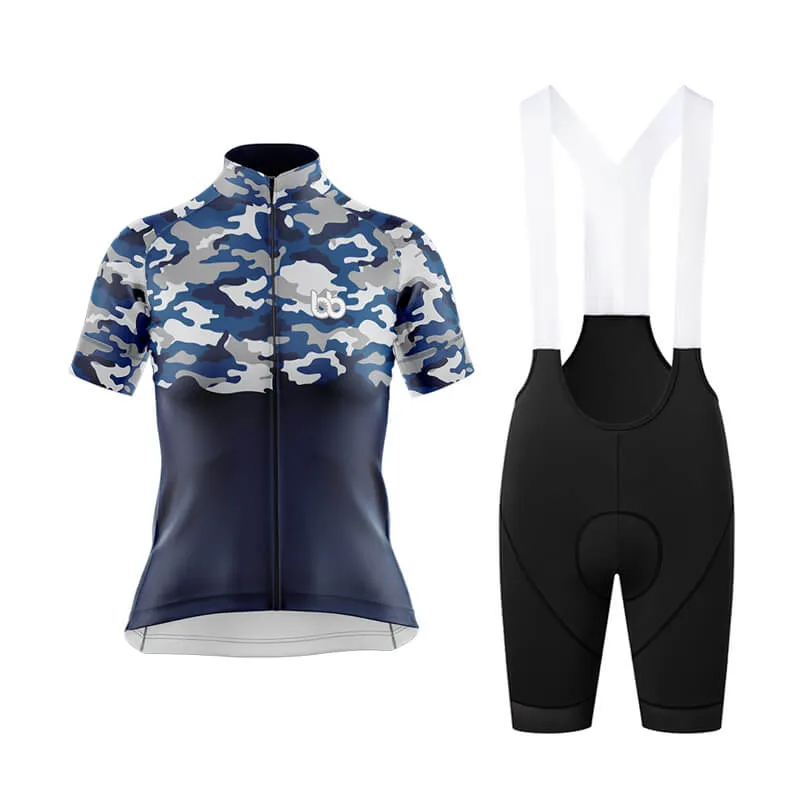 Camouflage Neck Club Cycling Kit (V1) (Blue)