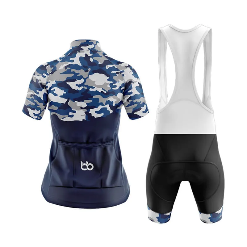 Camouflage Neck Club Cycling Kit (V1) (Blue)